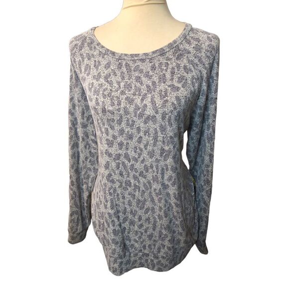 Buffalo David Britton gray pullover leopard print sweater Size L - Picture 4 of 14